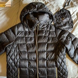 Michael Kors packable down fill puffer jacket with bag